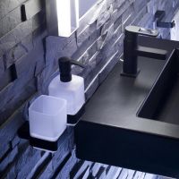 emco loft Seifenspender Wandmodell, Kristallglas satiniert, schwarz 052113301