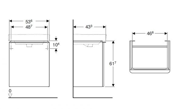 Geberit Smyle Square Unterschrank für Waschtisch, mit einer Tür_2