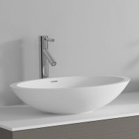 Vorschau: RIHO Solid Surface Avella Waschtisch oval 58x36cm, seidenmatt weiß