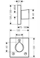 Vorschau: Axor Starck Organic Trio/Quattro Ab- und Umstellventil 12x12, Unterputz