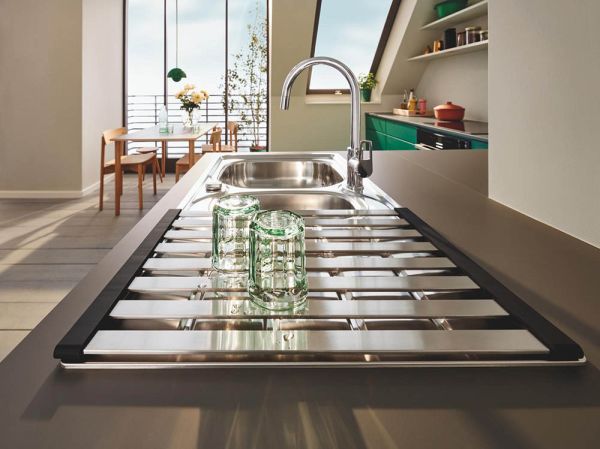 Grohe Abtropfgestell aus Edelstahl 49x34,8cm, zusammenklappbar