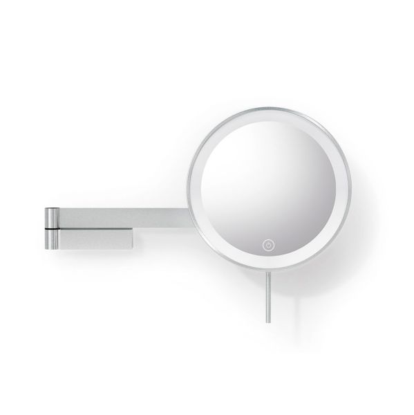ZACK LINEA LED-Kosmetikspiegel Ø20cm, 5-fache Vergrößerung, edelstahl gebürstet matt 40582