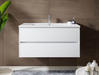 Vorschau: RIHO Porto Wave Waschtisch mit Unterschrank 100cm & LED-Spiegelschrank