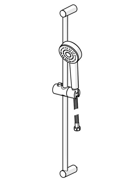 Hansa Hansabasic Wandstangengarnitur Ø90mm, 1-strahlig, chrom