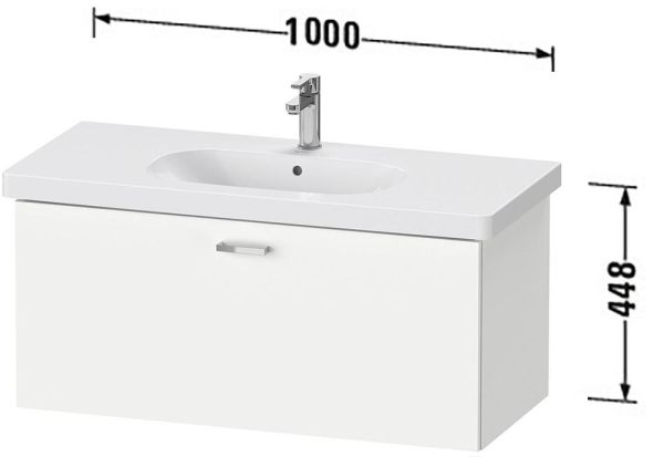 Duravit XBase Waschtischunterschrank 100cm, mit 1 Auszug, passend zu Waschtisch D-Code 034210