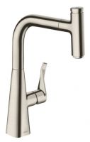 Vorschau: Hansgrohe Metris Select Einhebel-Küchenmischer 240 mit Ausziehauslauf, edelstahl finish