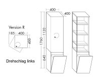 Vorschau: Burgbad Sys30 MagicTwist Drehschrank mit Wäschekippe