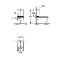 Vorschau: Grohe Euro Keramik Aufputzspülkasten Anschluss unten, weiß