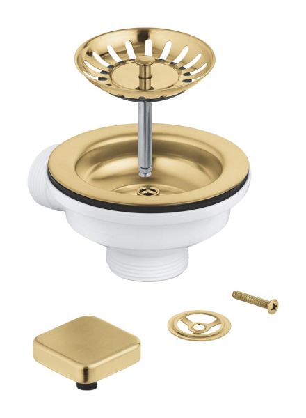 Grohe Ablaufgarnitur mit Exzenter für Küchenspülen mit 1 Becken cool sunrise gebürstet 40400GN0