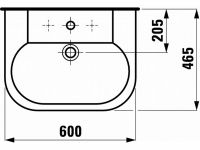 Vorschau: Laufen Object Waschtisch mit Überlauf und 1 Hahnloch 60x46,5cm, weiß