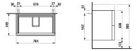 Vorschau: Kartell by Laufen Waschtischunterbau 79cm, 2 Schubladen, techn. Zeichnung