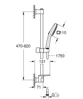 Vorschau: Grohe QuickFix Vitalio Comfort 110 Brausestangenset 60cm, chrom