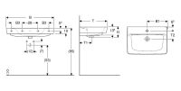 Vorschau: Geberit Renova Plan Aufsatz-Waschtisch mit Hahnloch, mit Überlauf