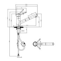 Vorschau: Villeroy&Boch Como Shower Window Edelstahl-Küchenarmatur Vorfenstermontage, Ausziehbrause, anthrazit 92580005