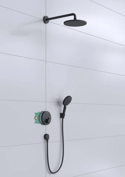 Hansgrohe Raindance S Duschsystem Unterputz 240 1jet PowderRain mit ShowerSelect S, schwarz matt