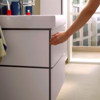 Vorschau: hansgrohe Xilesa E Unterschrank 48x47cm für Handwaschbecken mit 2 Schubkästen, Grifffuge
