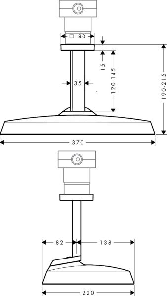 AXOR ShowerSphere Deckenbrause 37x22cm 2 Strahlarten wassersparend