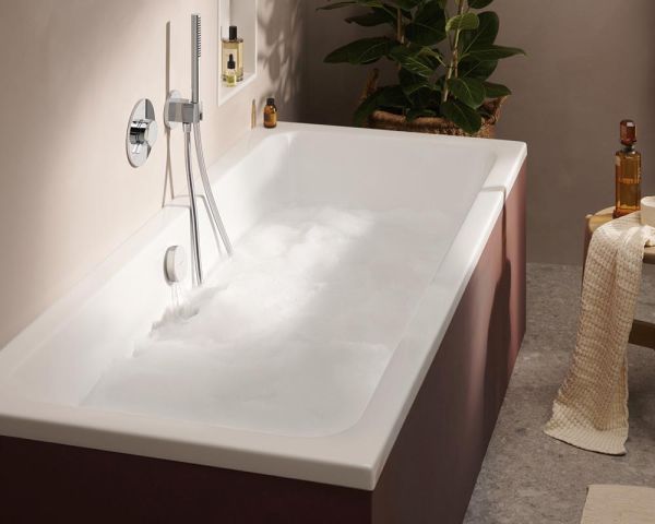 hansgrohe Exafill Fertigset Wanneneinlauf, Ablauf- und Überlaufgarnitur, chrom/weiß glanz