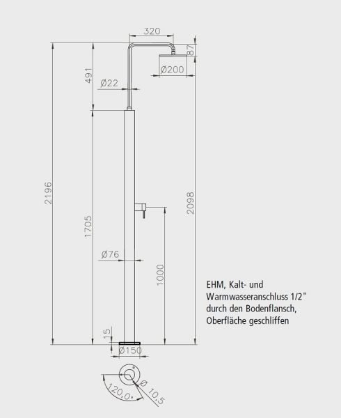 Ideal Modell 70 Romeo Kalt- und Warmwasserdusche