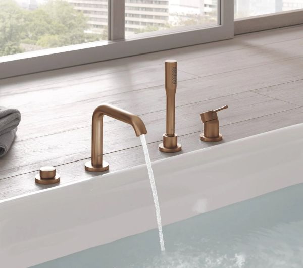 Grohe Essence 4-Loch Wannenrandarmatur, warm sunset gebürstet