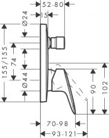 Vorschau: Hansgrohe Logis Einhebel-Wannenmischer Unterputz mit integrierter Sicherungskombination, chrom