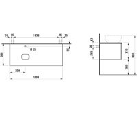 Vorschau: Laufen IL BAGNO ALESSI One Schubladenelement 1200, Hahnloch, Ausschnitt links, zu WT H818977/8