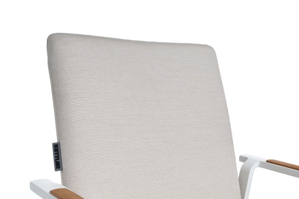 KETTLER DINING DIAMOND Casual-Dining-Set inkl. Tisch Sunbrella®, weiß matt/ natte linen chalk