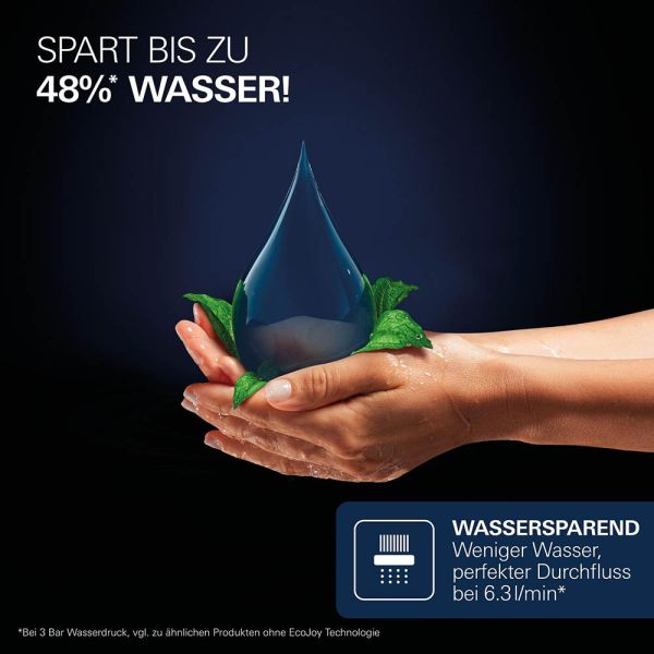 Grohe Vitalio Joy+ 120 Handbrause 6,3 l/min, 3 Strahlarten, schwarz matt