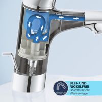 Vorschau: Grohe QuickFix Swift Wasserhahn mit Push-Open Ablaufgarnitur, S-Size, chrom
