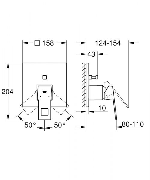 Grohe Eurocube Einhand-Wannenbatterie/ Duscharmatur