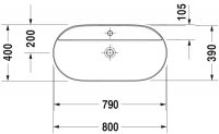 Vorschau: Duravit Luv Aufsatzbecken 80x40cm, mit Hahnlochbank