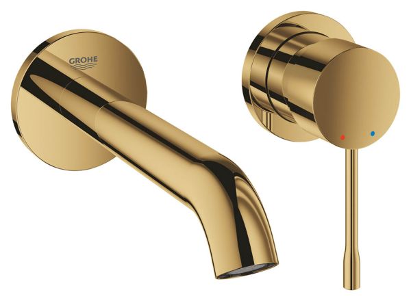 Grohe Essence 2-Loch-Waschtischbatterie, Ausladung 183mm, wassersparend, cool sunrise 29192GL1