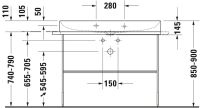 Vorschau: Duravit DuraSquare Metallkonsole bodenstehend/Wandmontage zu Waschtisch 235310, chrom 0031031000