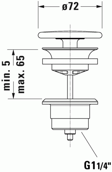 Duravit Schaftventil mit keramischer Abdeckung, nicht verschließbar, weiß