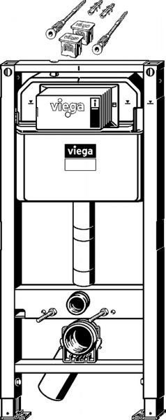 Viega Prevista Dry-WC-​Element mit Dusch-​WC-​Anschluss, inkl.Befestigungsset und Schallschutzset