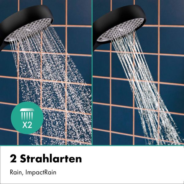 hansgrohe Activera Select S Handbrause 95 2 Strahlarten EcoSmart+ mit Booster, schwarz matt