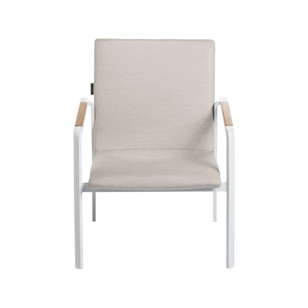 KETTLER DINING DIAMOND Loungesessel Sunbrella®, weiß matt/ natte linen chalk 0103908-5820
