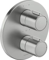 Vorschau: Duravit Duschthermostat rund, Unterputz mit Grundkörper, edelstahl gebürstet