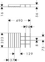 Vorschau: Hansgrohe IntraStoris Schubkasteninneneinteilung Set 320 für Unterschrank 98cm, nussbaum dunkel