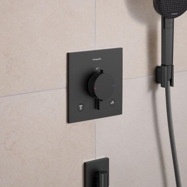 hansgrohe Ecostat Comfort E Thermostat Unterputz 2 Funktionen brushed black chrome 33711340