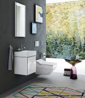 Vorschau: Duravit DuraSquare Handwaschbecken rechteckig 45x35cm, ohne Überlauf, mit Hahnloch und WonderGliss, weiß 2344100058