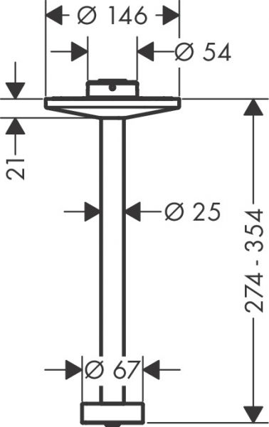 Axor One Deckenanschluss 30cm für Duschkopf 280 2 Strahlarten