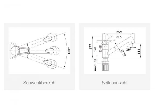 Blanco Blancowega-S II Küchenarmatur mit Ausziehbrause, SILGRANIT®-Look zweifarbig