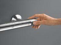 Vorschau: Grohe QuickFix Precision Flow Thermostat-Brausebatterie mit Brausestange 60cm & Handbrause, chrom 34800001