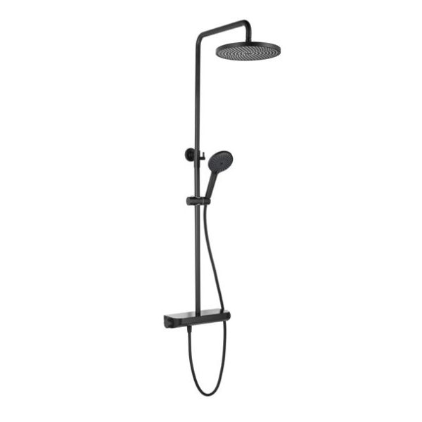 Avenarius Universal Duschsystem mit Thermostatbatterie, höhenverstellbar, schwarz matt, 9006630040