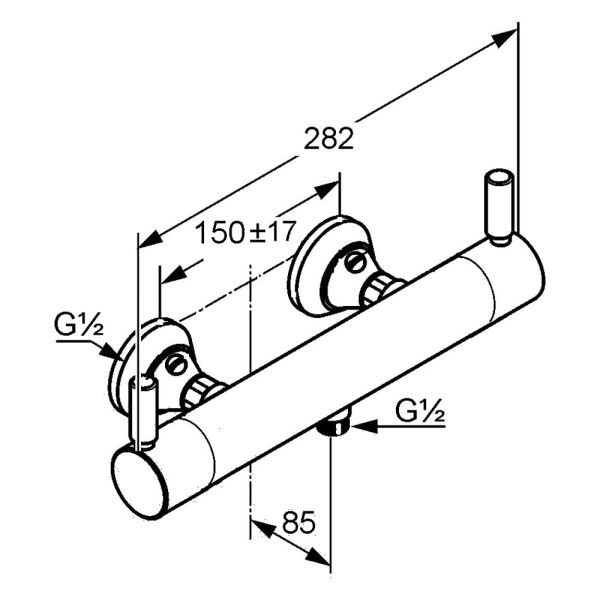 Kludi Provita Thermostat Brausearmatur, chrom