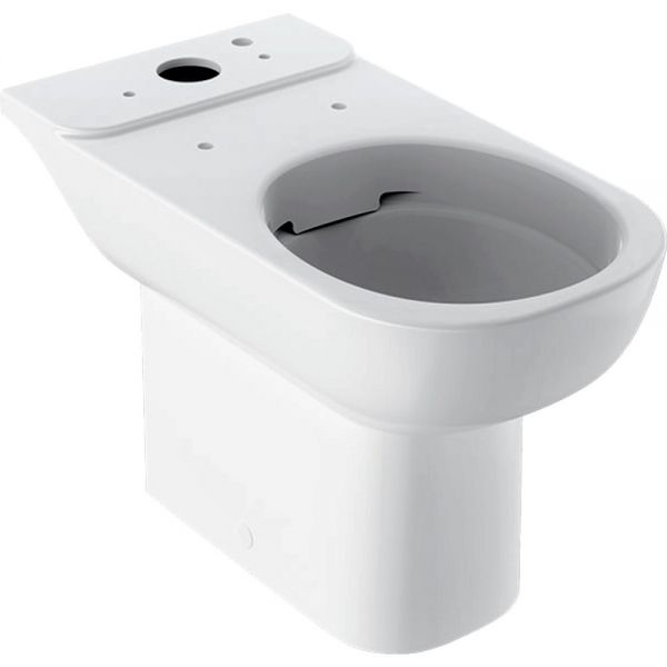 Geberit Smyle Stand-WC für AP-Spülkasten aufgesetzt, Tiefspüler, Rimfree, weiß