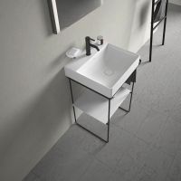 Vorschau: Duravit DuraSquare Waschtisch 50x47cm, ohne Überlauf, mit Wondergliss, mit nicht verschließbarem Ablaufventil, weiß 23535000411