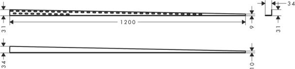 hansgrohe RainTurn Neigungsprofil, Seitenanschluss links oder rechts, verstellbar, schwarz matt