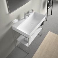 Vorschau: Duravit DuraSquare Waschtisch 80x47cm, ohne Überlauf, mit Wondergliss, mit nicht verschließbarem Ablaufventil, weiß 23538000411